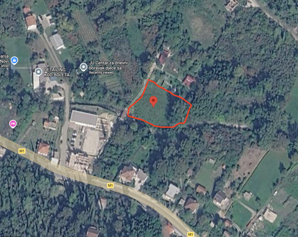 Lokacija zemlji&scaron;ta u Sutorini kod Herceg Novog